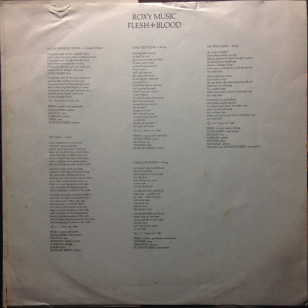 Roxy Music – Flesh + Blood LP vinyl record, image 3 of 6