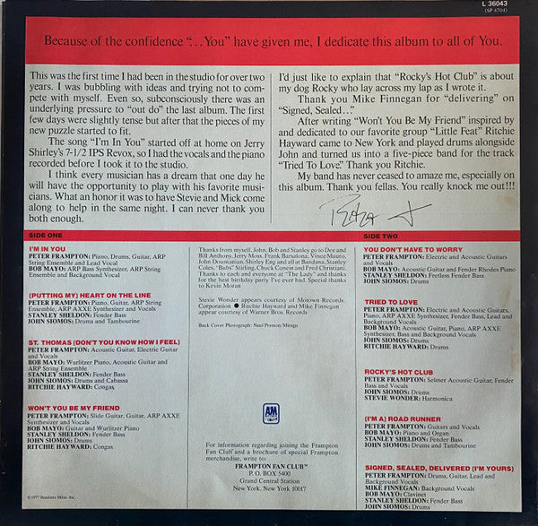Peter Frampton – I'm In You LP vinyl record, image 6 of 9