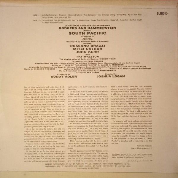 Rodgers & Hammerstein – RCA Victor Presents Rodgers & Hammerstein's South Pacific (An Original Soundtrack Recording) LP vinyl record, image 2 of 4