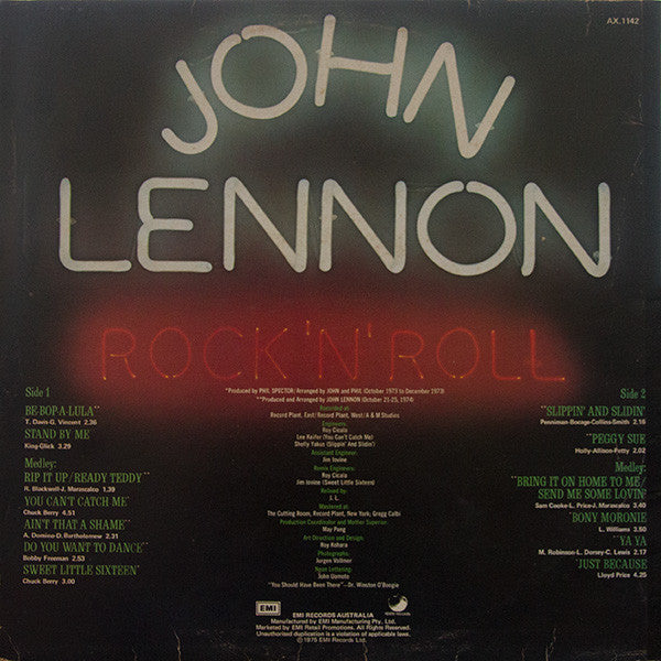 John Lennon – Rock 'N' Roll LP vinyl record, image 2 of 4