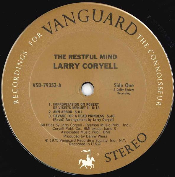 Larry Coryell – The Restful Mind LP vinyl record, image 3 of 4