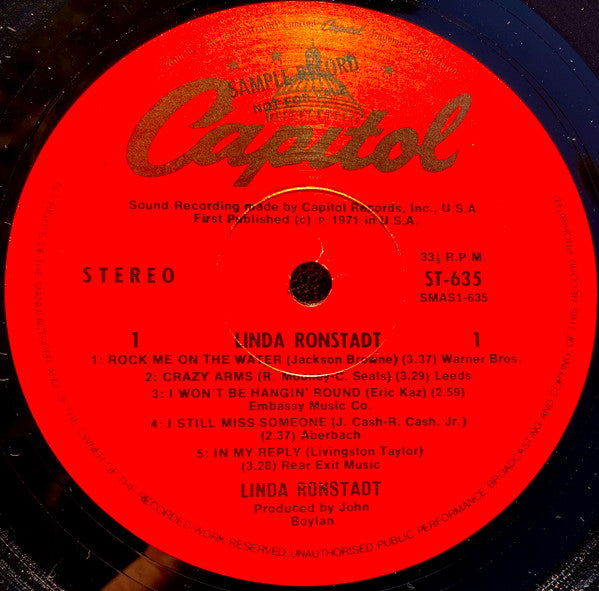 Linda Ronstadt – Linda Ronstadt LP vinyl record, image 3 of 4
