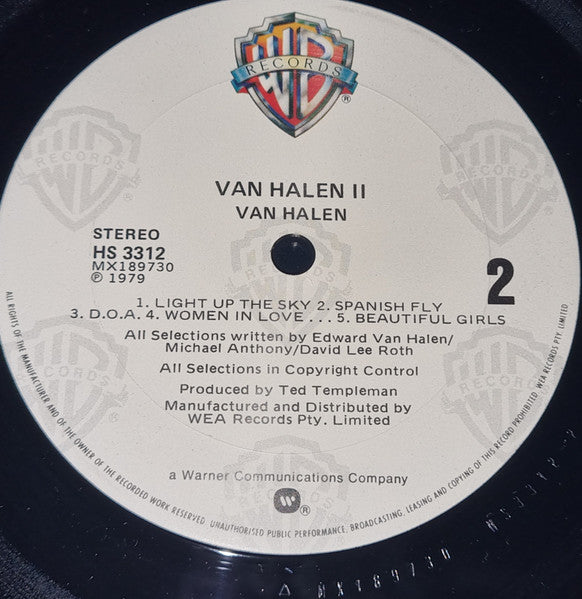 Van Halen – Van Halen II LP vinyl record, image 3 of 4