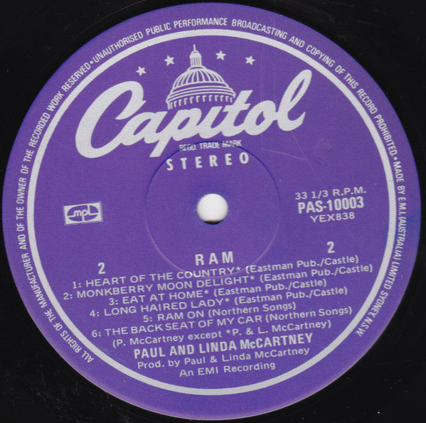 Paul & Linda McCartney – Ram LP vinyl record, image 6 of 6