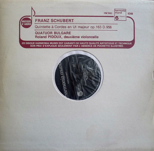 Franz Schubert, The Dimov Bulgarian State Quartet, Roland Pidoux – Quintette À Cordes En Ut Majeur Op. 163 D.956 LP vinyl record, image 1 of 6