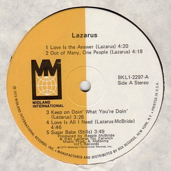 Ken Lazarus – Lazarus LP vinyl record, image 3 of 6