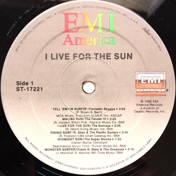 Various – I Live For The Sun LP vinyl record, image 3 of 4
