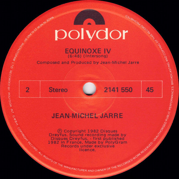 Jean-Michel Jarre – Orient Express / Equinoxe IV 12" vinyl record, image 4 of 4