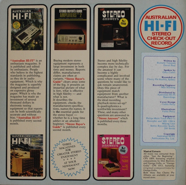 No Artist – Australian Hi-Fi Stereo Check-out Record LP vinyl record, image 3 of 8
