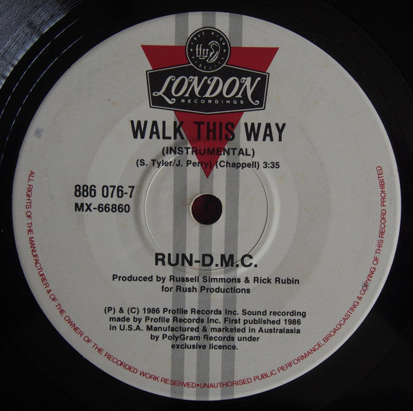 Run-DMC – Walk This Way 7" vinyl record, image 3 of 3