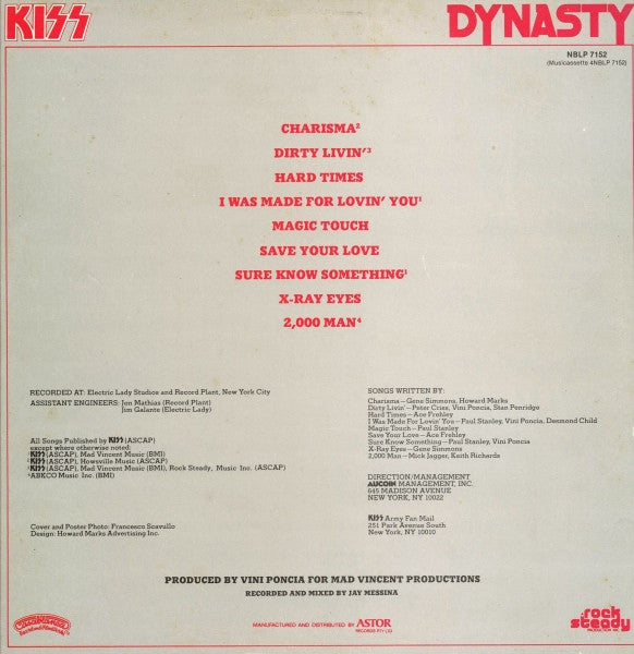 Kiss – Dynasty LP vinyl record, image 2 of 4