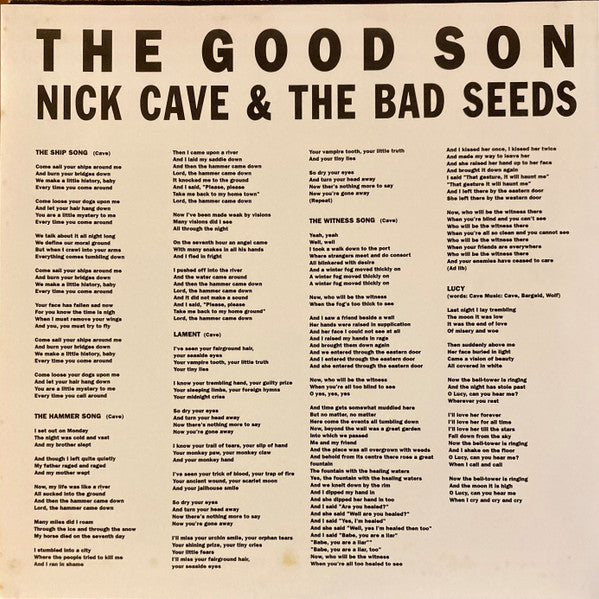 Nick Cave & The Bad Seeds – The Good Son LP vinyl record, image 4 of 6