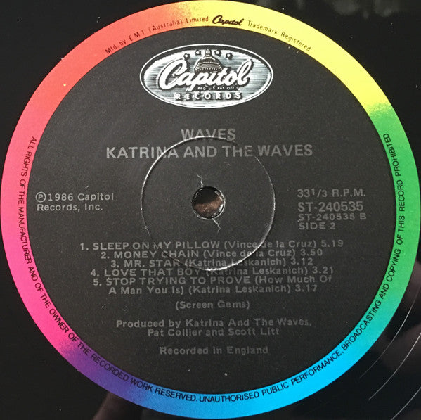 Katrina And The Waves – Waves LP vinyl record, image 4 of 4