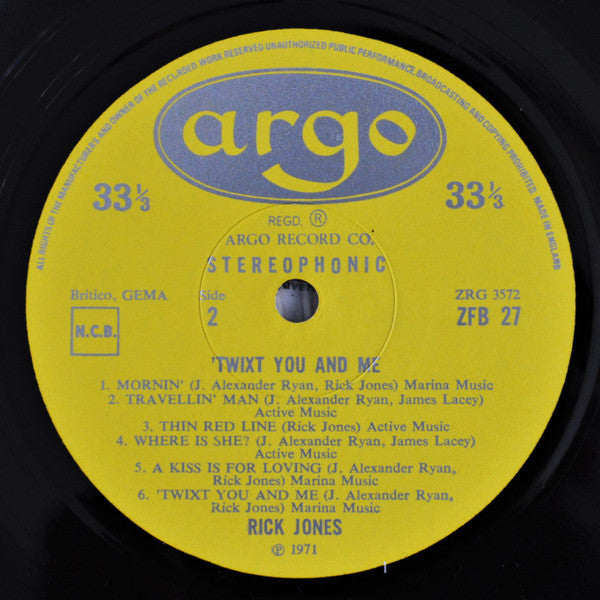 Rick Jones – Twixt You And Me LP vinyl record, image 4 of 4