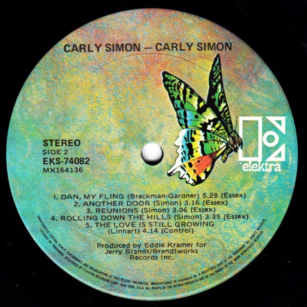 Carly Simon – Carly Simon LP vinyl record, image 4 of 4