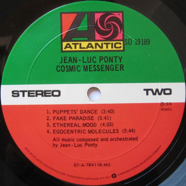 Jean-Luc Ponty – Cosmic Messenger LP vinyl record, image 6 of 6