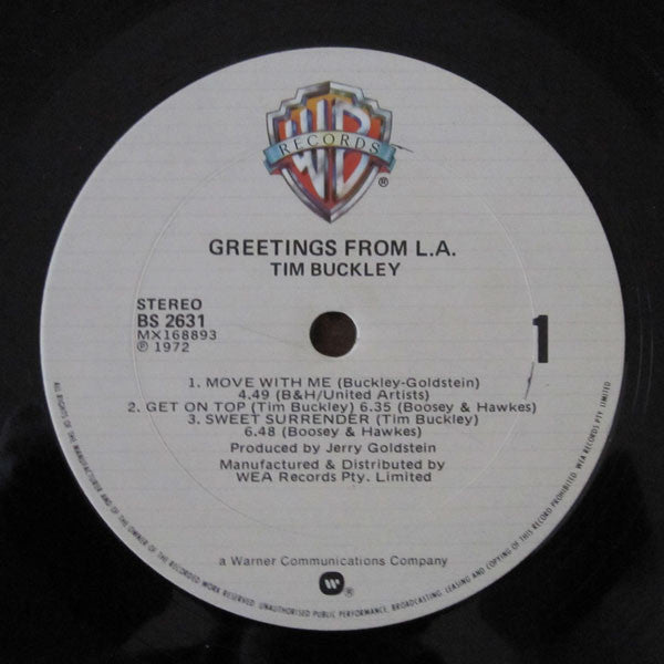 Tim Buckley – Greetings From L.A. LP vinyl record, image 2 of 3