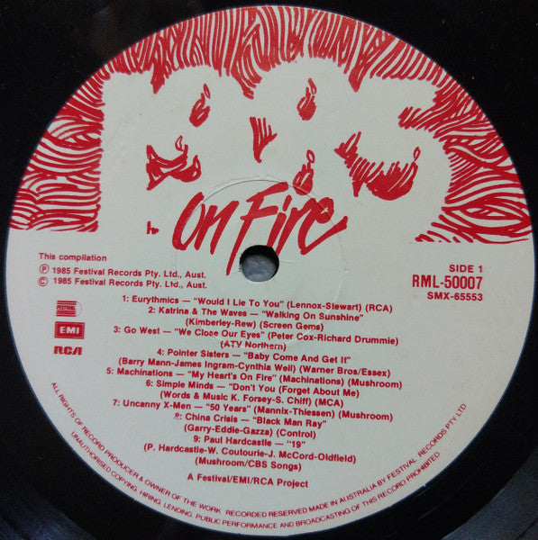 Various – 1985 On Fire LP vinyl record, image 5 of 6