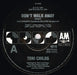 Toni Childs – Don't Walk Away / Stop Your Fussin' 7" vinyl record, image 1 of 2
