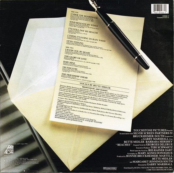 Bette Midler – Beaches (Original Soundtrack Recording) LP vinyl record, image 2 of 4
