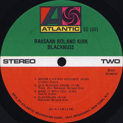 Roland Kirk – Blacknuss LP vinyl record, image 4 of 4