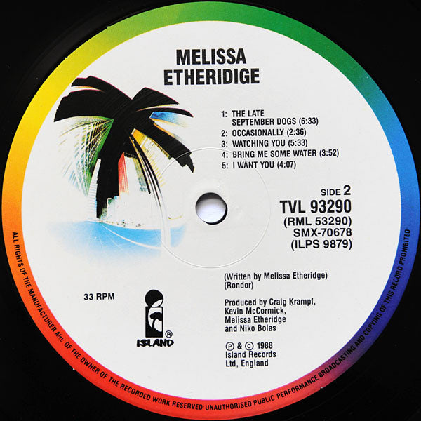 Melissa Etheridge – Melissa Etheridge LP vinyl record, image 4 of 7