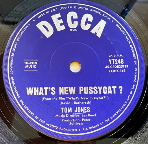 Tom Jones – What's New Pussycat? / The Rose 7" vinyl record, image 1 of 4