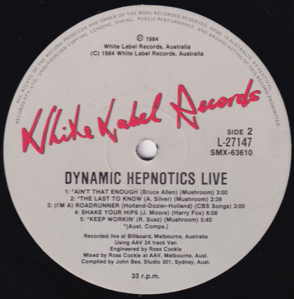 The Dynamic Hepnotics – Live LP vinyl record, image 3 of 3