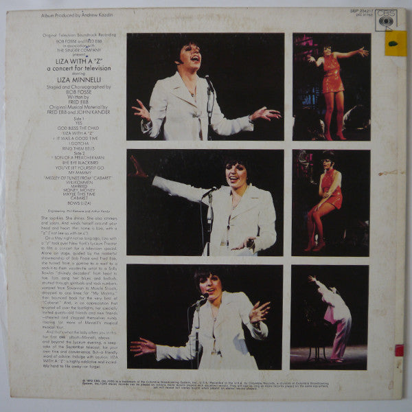 Liza Minnelli – Liza With A "Z" (A Concert For Television) LP vinyl record, image 2 of 4