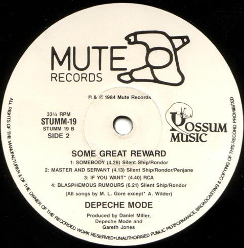 Depeche Mode – Some Great Reward LP vinyl record, image 3 of 3