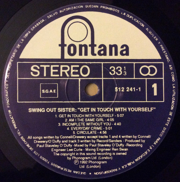 Swing Out Sister – Get In Touch With Yourself LP vinyl record, image 5 of 6
