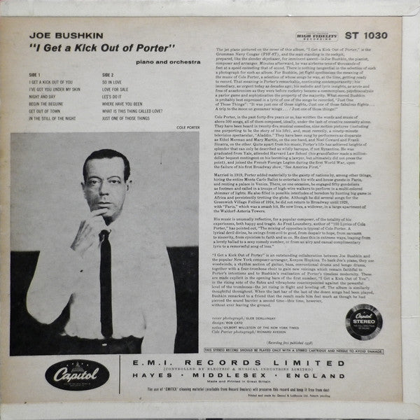 Joe Bushkin – I Get A Kick Out Of Porter LP vinyl record, image 2 of 4