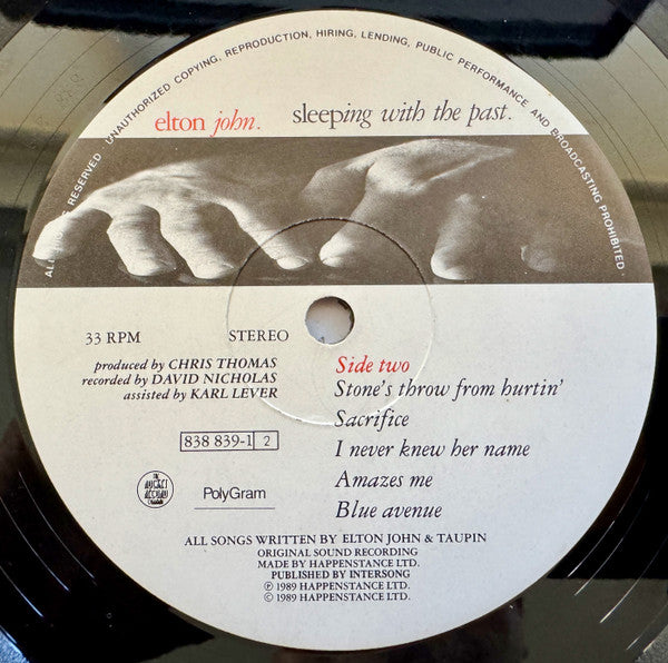 Elton John – Sleeping With The Past LP vinyl record, image 4 of 6