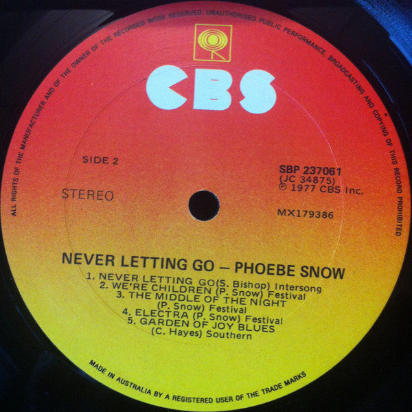 Phoebe Snow – Never Letting Go LP vinyl record, image 6 of 6
