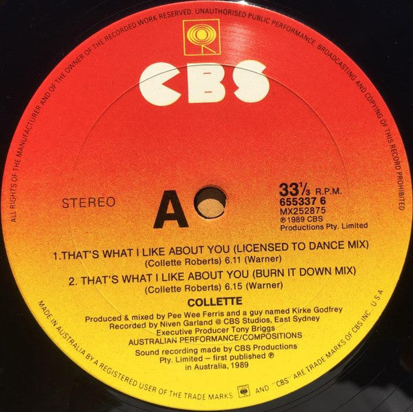 Collette – That's What I Like About You 12" vinyl record, image 3 of 4
