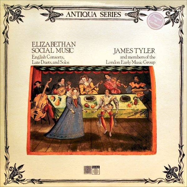 James Tyler, The London Early Music Group – Elizabethan Social Music (English Consorts, Lute Duets And Solos) LP vinyl record, image 1 of 4