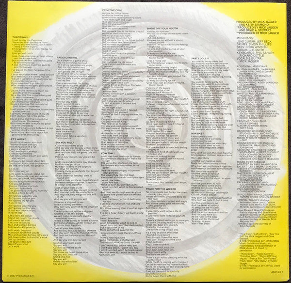 Mick Jagger – Primitive Cool LP vinyl record, image 6 of 6