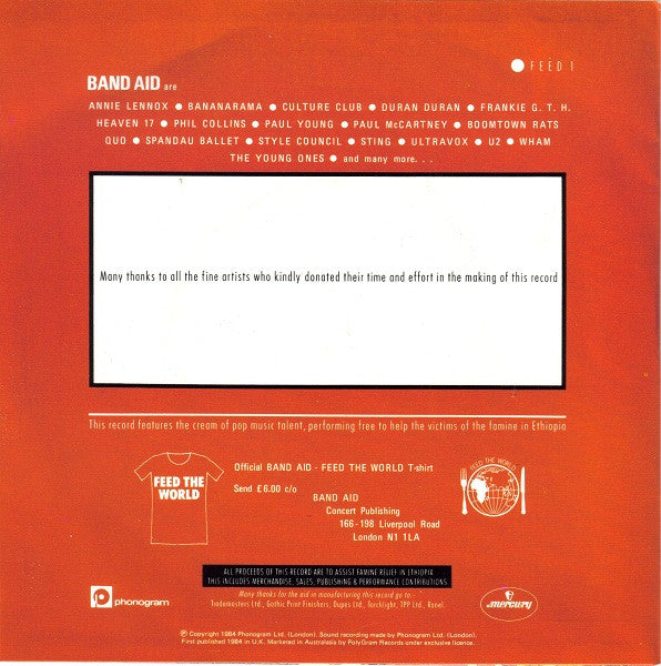 Band Aid – Do They Know It's Christmas? 7" vinyl record, image 2 of 4