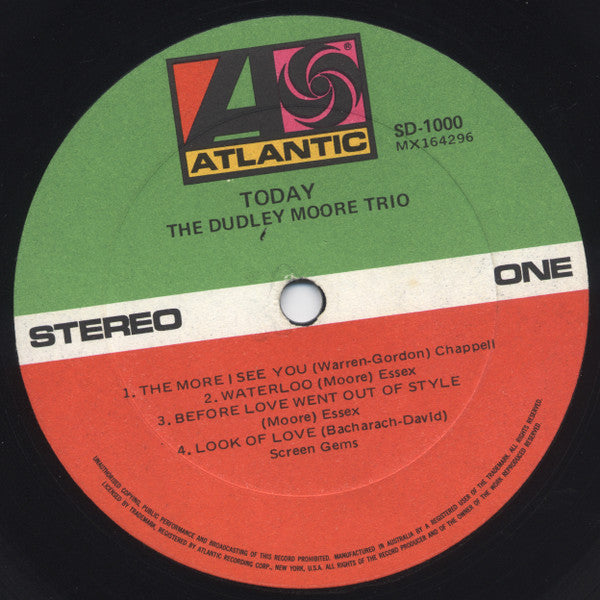 Dudley Moore Trio – Today LP vinyl record, image 3 of 4