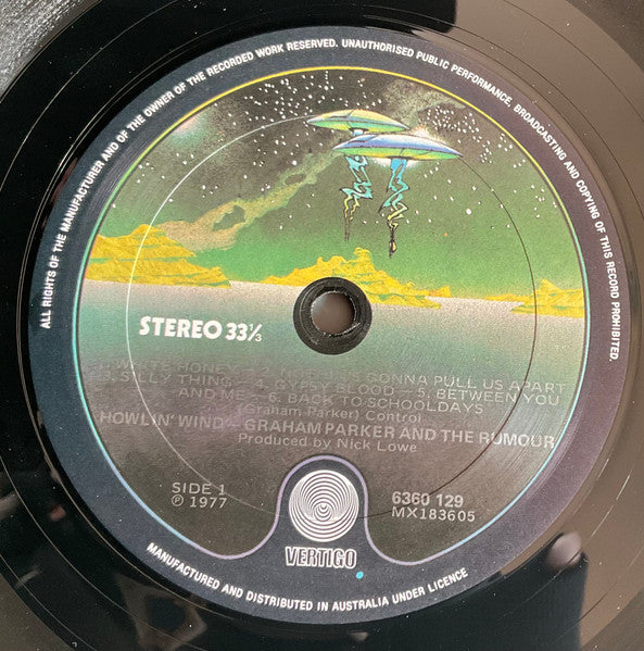 Graham Parker – Howlin' Wind LP vinyl record, image 3 of 5