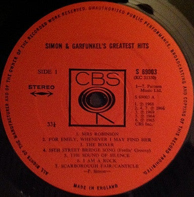 Simon & Garfunkel – Simon And Garfunkel's Greatest Hits LP vinyl record, image 3 of 6