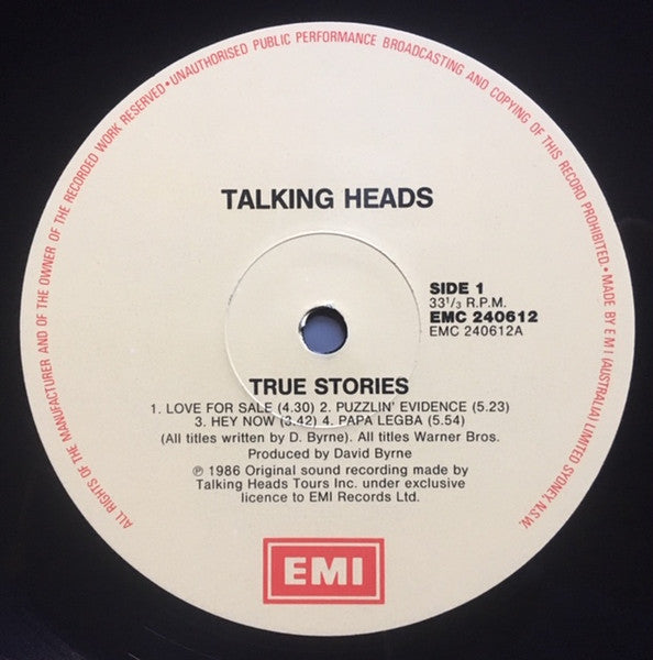 Talking Heads – True Stories LP vinyl record, image 3 of 6