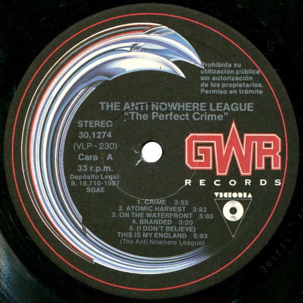 Anti-Nowhere League – The Perfect Crime LP vinyl record, image 2 of 3