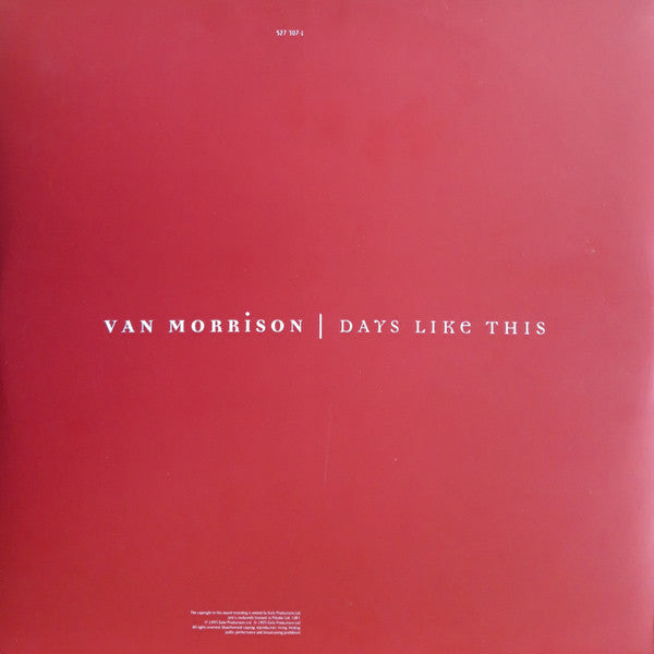 Van Morrison – Days Like This LP vinyl record, image 5 of 6