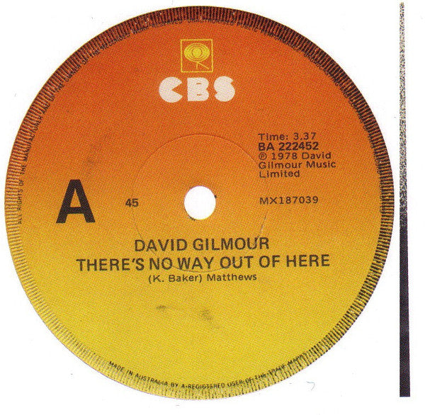 David Gilmour – There's No Way Out Of Here 7" vinyl record, image 2 of 3