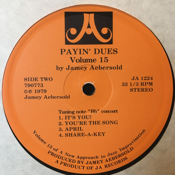 Jamey Aebersold – Payin' Dues LP vinyl record, image 4 of 4