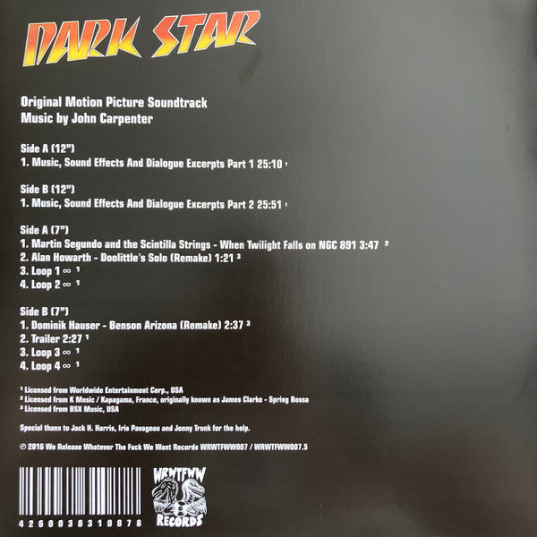 John Carpenter – Dark Star (Original Motion Picture Soundtrack) LP vinyl record, image 2 of 8