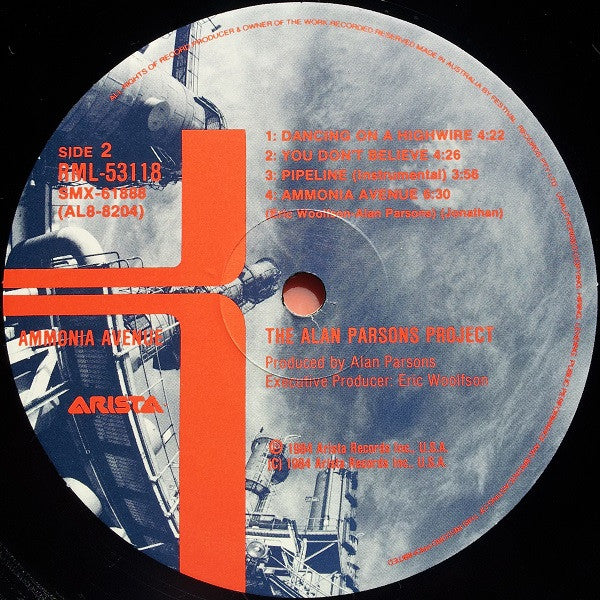 The Alan Parsons Project – Ammonia Avenue LP vinyl record, image 8 of 8