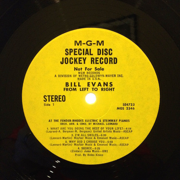 Bill Evans – From Left To Right LP vinyl record, image 3 of 4