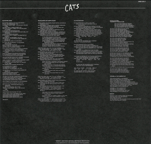 Andrew Lloyd Webber – Cats (2xLP) LP vinyl record, image 10 of 10